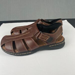 Dr Scholls Shoes Sandals Mens Size 8 Brown Leather Memory Foam Fisherman Comfort